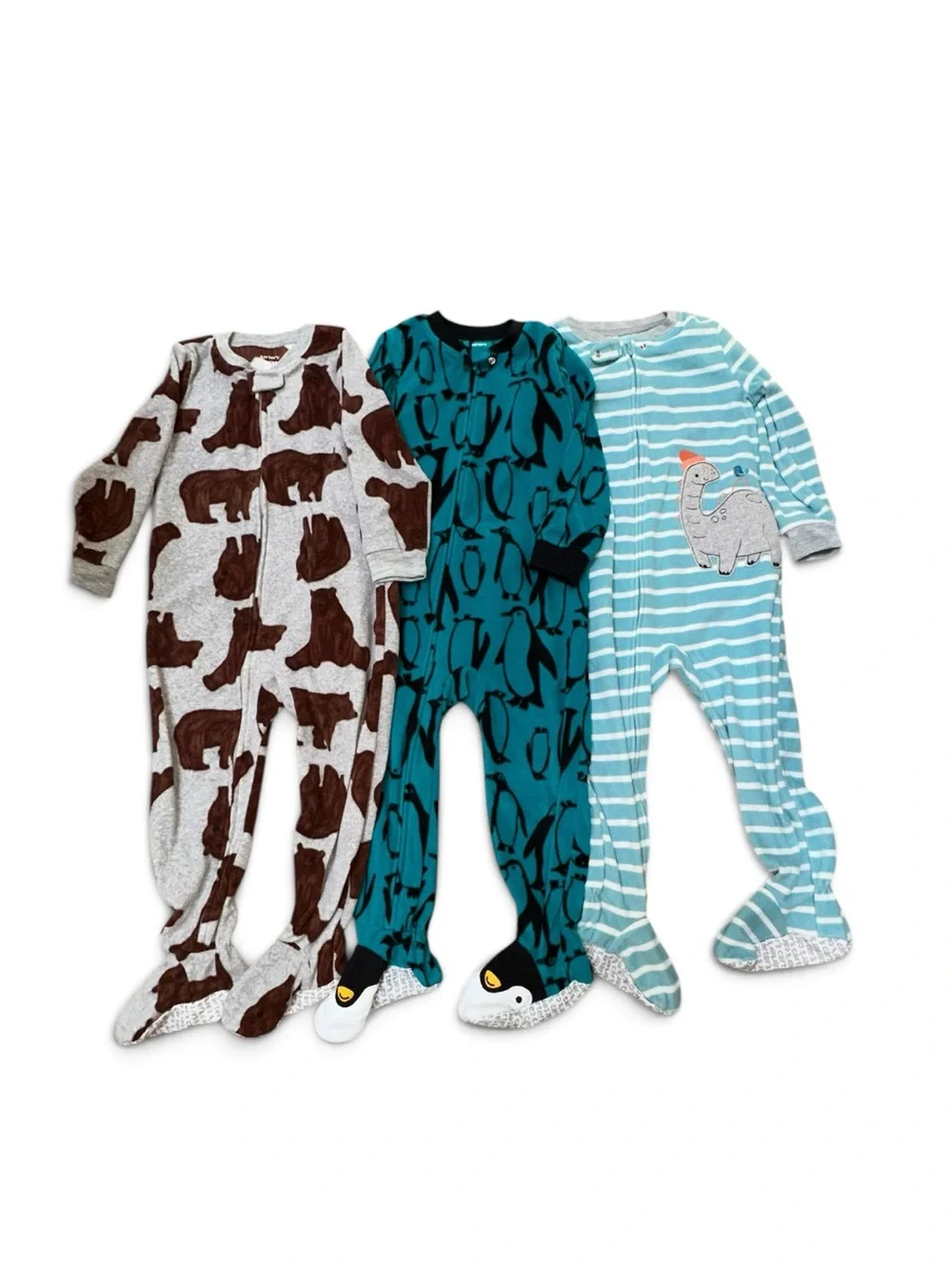 Carters toddler boy fleece footie pajamas lot. Size 3t